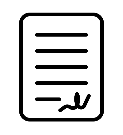 paper with lines and signature icon